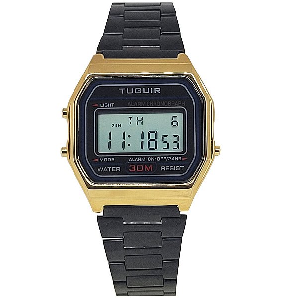 Relógio Unissex Tuguir Digital TG30320 Preto e Dourado