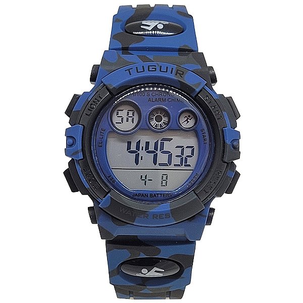 Relógio Menino Tuguir Digital TG30346 Azul Camuflado