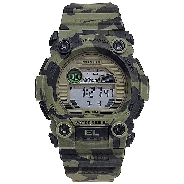 Relógio Menino Tuguir Digital TG30349 Verde Camuflado