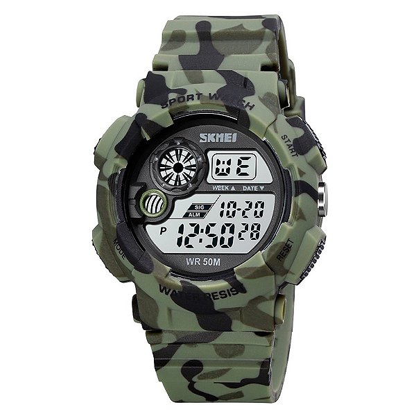 Relógio Masculino Skmei Digital 1718 Verde Camuflado