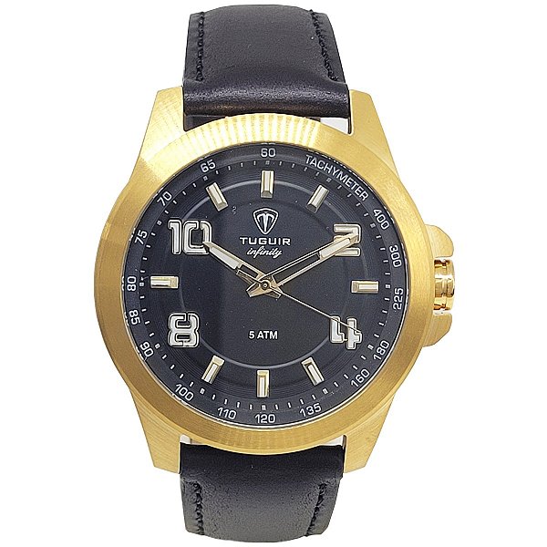 Relógio Masculino Tuguir Analógico Infinity TGI37105 Preto e Dourado