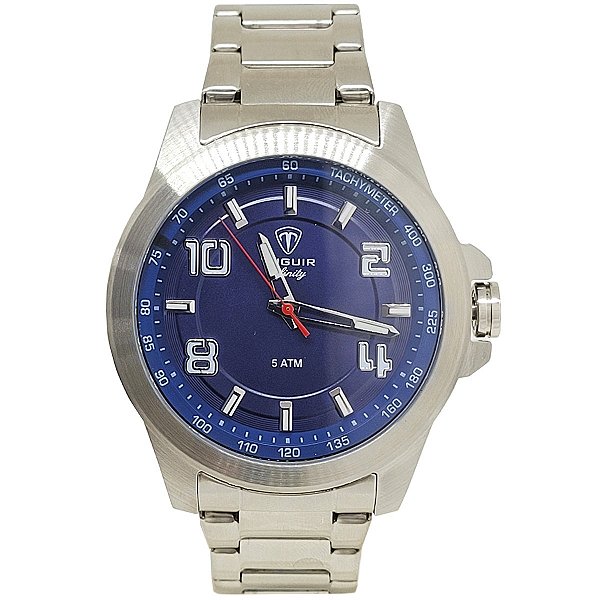 Relógio Masculino de Aço Tuguir Analógico Infinity TGI37108 Prata e Azul