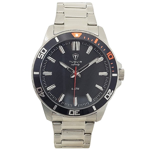 Relógio Masculino Tuguir Analógico Infinity TGI37114 Prata e Preto
