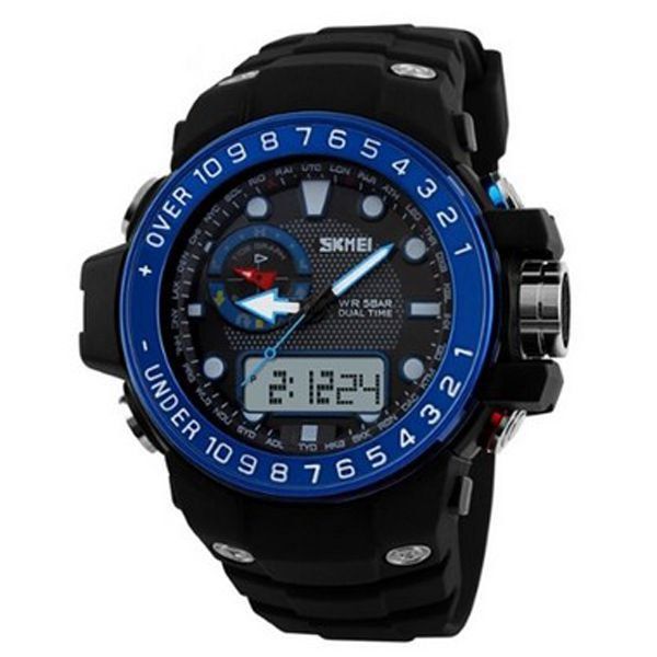Relógio Masculino Skmei Anadigi 1063 - Preto e Azul