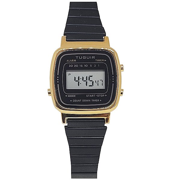 Relógio Feminino Tuguir Digital TG30311 Preto e Dourado