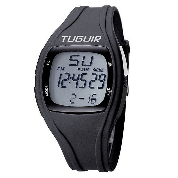 Relógio Pedômetro Unissex Tuguir Digital TG1801 - Preto