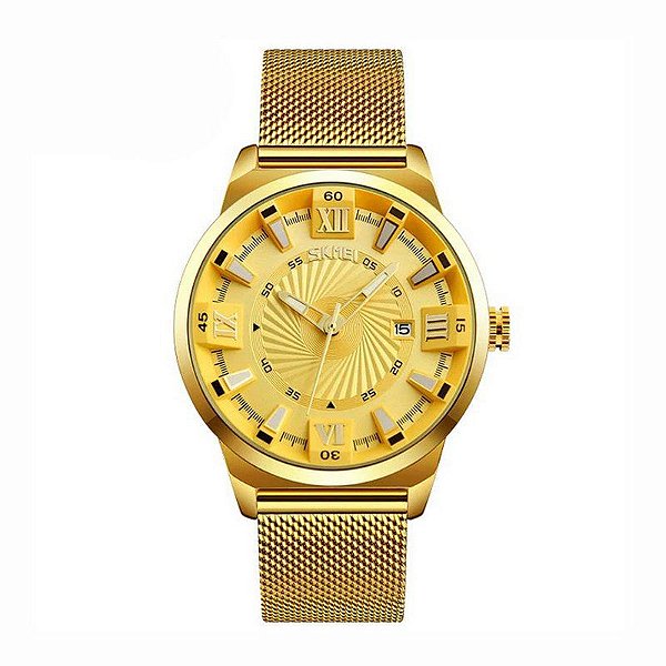 Relógio Masculino Skmei Analógico 9166 Dourado