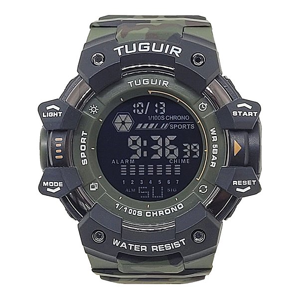 Relógio Masculino Tuguir Digital TG30403 Camuflado e Preto