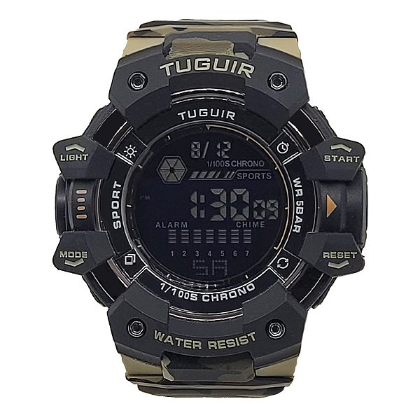 Relógio Masculino Tuguir Digital TG30404 Marrom Camuflado e Preto