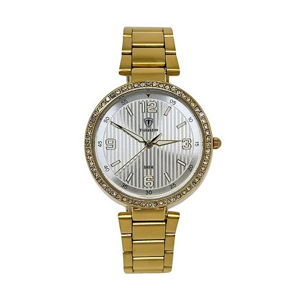 Relógio Feminino Relógio Tuguir Analógico TG184 Dourado e Branco