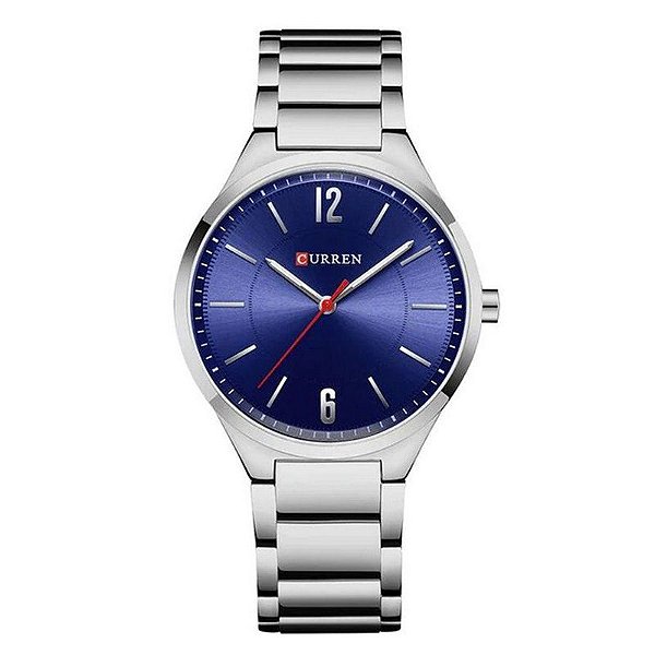 Relógio Unissex Curren Analógico 8280 - Prata e Azul