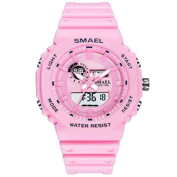 Relógio Feminino Smael AnaDigi 8037 Rosa