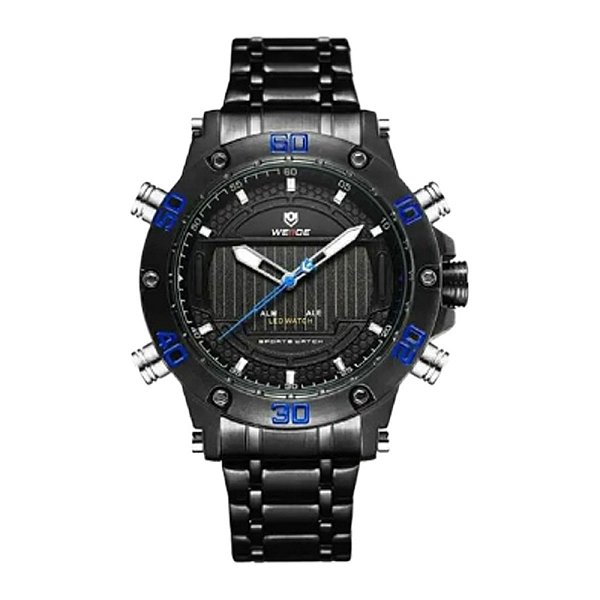 Relógio Masculino Relógio Weide AnaDigi WH-6910 Preto e Azul