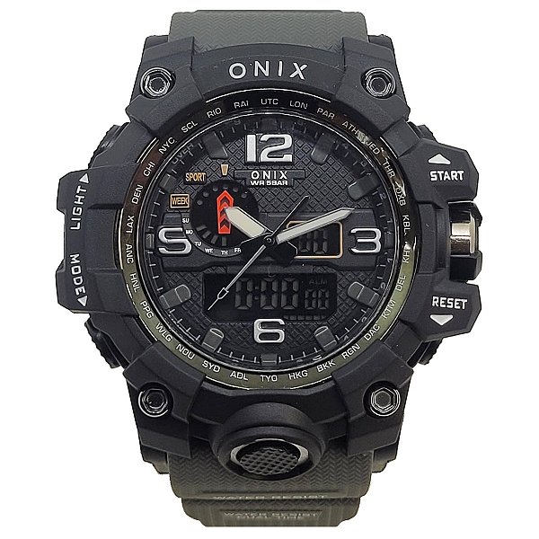 Relógio Masculino Onix AnaDigi OX117 Cinza e Preto