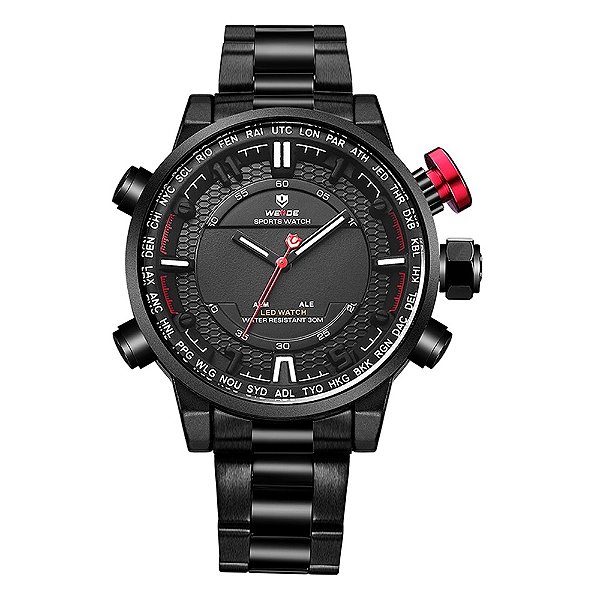 Relógio Masculino Weide AnaDigi WH6402B Preto