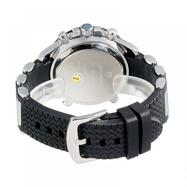 Relógio Masculino Weide AnaDigi Esporte WH-1104 Preto, Prata e Azul