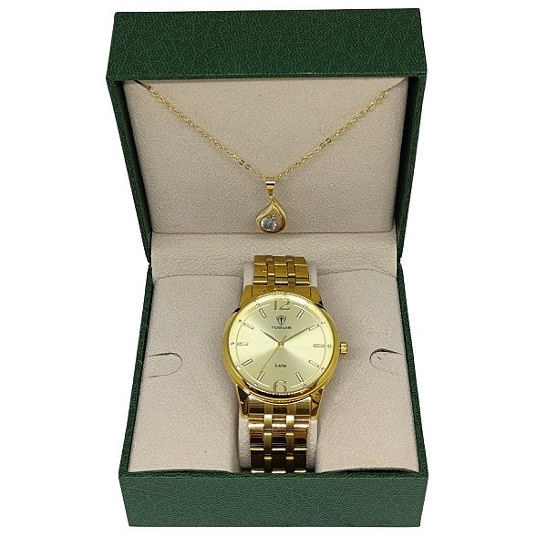 Relógio Feminino Tuguir Analógico 9182E Dourado