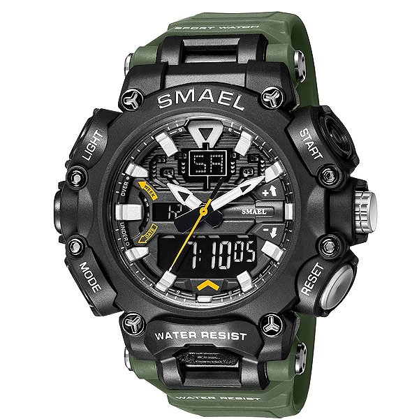 Relógio Masculino Smael AnaDigi 8053 Verde e Preto