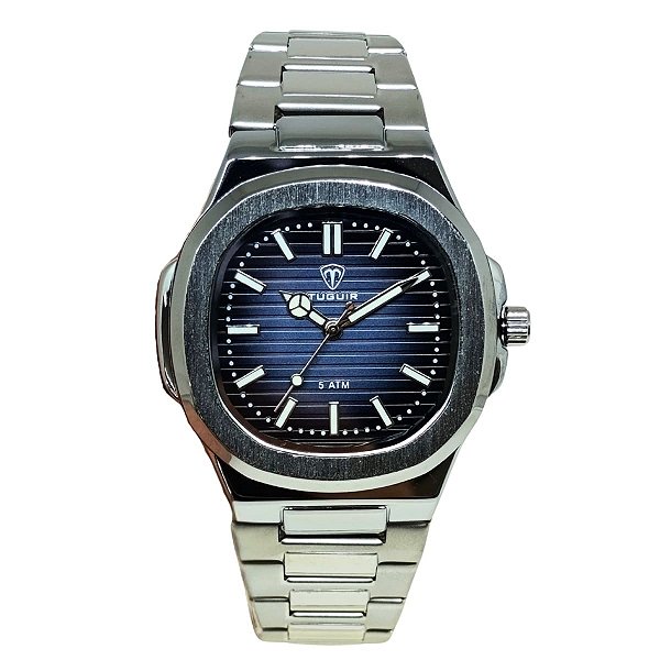 Relógio Masculino Tuguir Analógico 9218 Prata e Azul