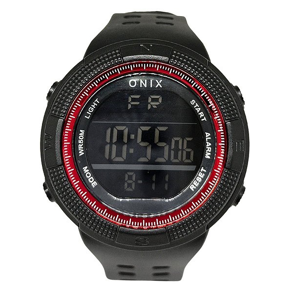 Relógio Masculino Onix Digital IT-396H（0183） Preto e Vermelho
