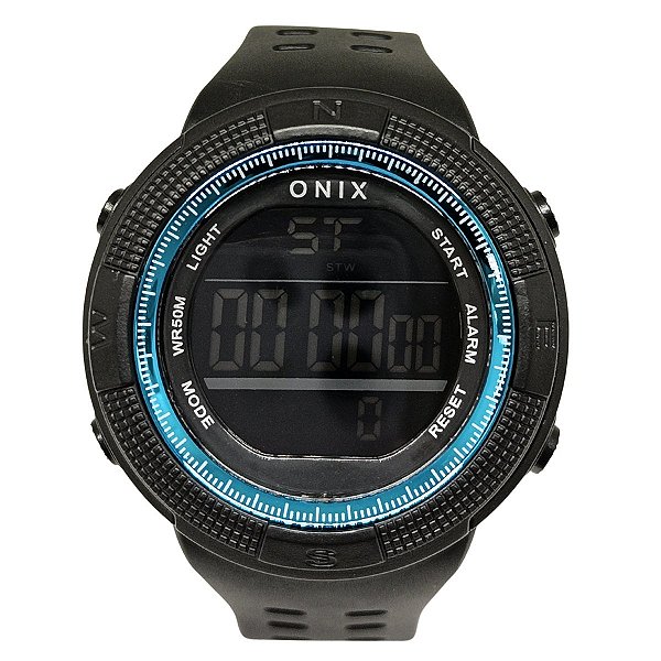 Relógio Masculino Onix Digital IT-396H（0186） Preto e Azul