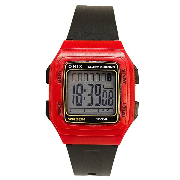 Relógio Menino Onix Digital IT-730（0122) Vermelho e Preto