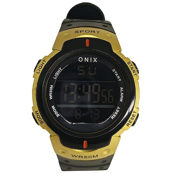 Relógio Masculino Onix Digital IT-349H（7801） Preto e Dourado