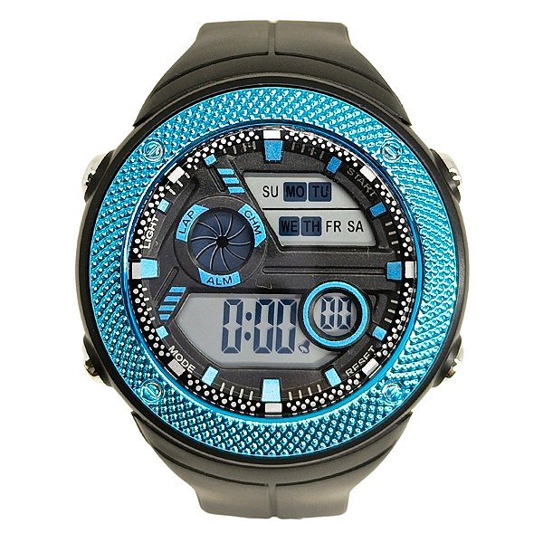 Relógio Masculino Onix Digital IT-8982（0186） Preto e Azul