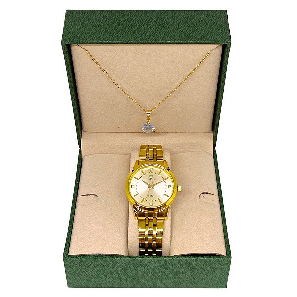 Relógio Feminino Tuguir Analógico 9182B Dourado