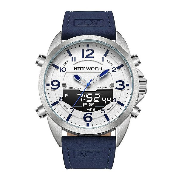 Relógio Masculino Kat-Wach AnaDigi KT1818 - Azul e Branco
