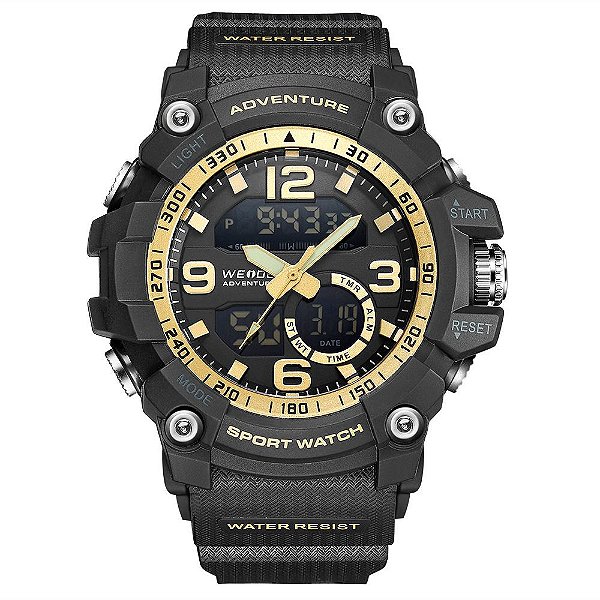 Relógio Masculino Weide AnaDigi WA3J8001 - Preto e Dourado