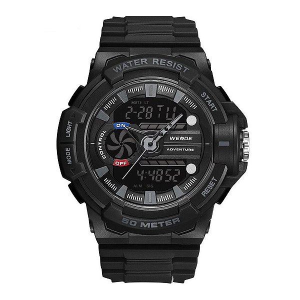 Relógio Masculino Weide AnaDigi WA3J8009 - Preto