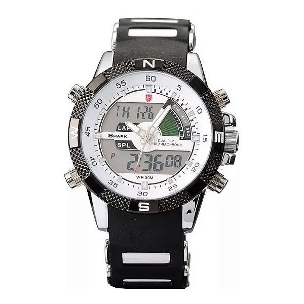 Relógio Masculino Shark AnaDigi DS006I - Preto e Branco