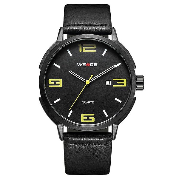 Relógio Masculino Weide Analógico WD004 - Preto e Amarelo