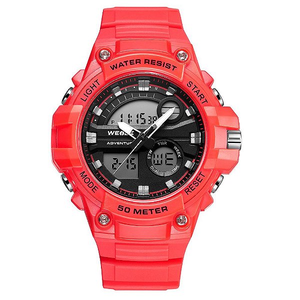 Relógio Masculino Weide AnaDigi WA3J8010 Vermelho