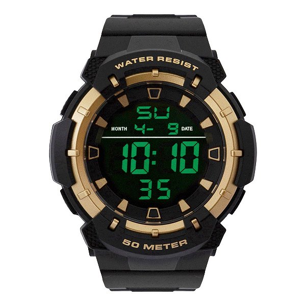 Relógio Masculino Tuguir Digital TG124 Preto e Dourado