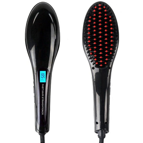 Escova Alisadora  Elétrica fast hair Preto (110/220Volt)