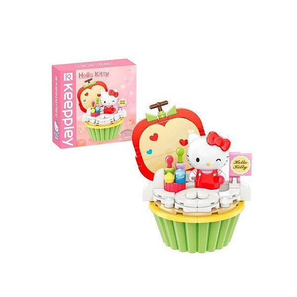 Bloco De Montar Cupcake De Maça Da Hello Kitty Keepplay