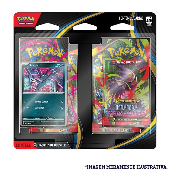 CARD Pokémon: Mega Evolução Fantasmagórico Blister Quadrúplo