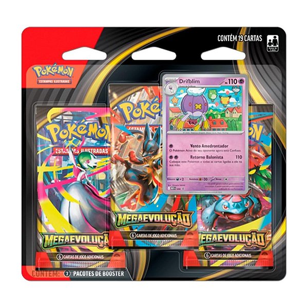 CARD Pokémon: Mega Evolução Blister Triplo