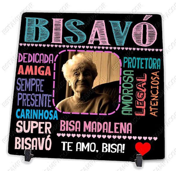 Azulejo Personalizado com Foto da Bisavó Presente Dia das Mães - Informe o Nome