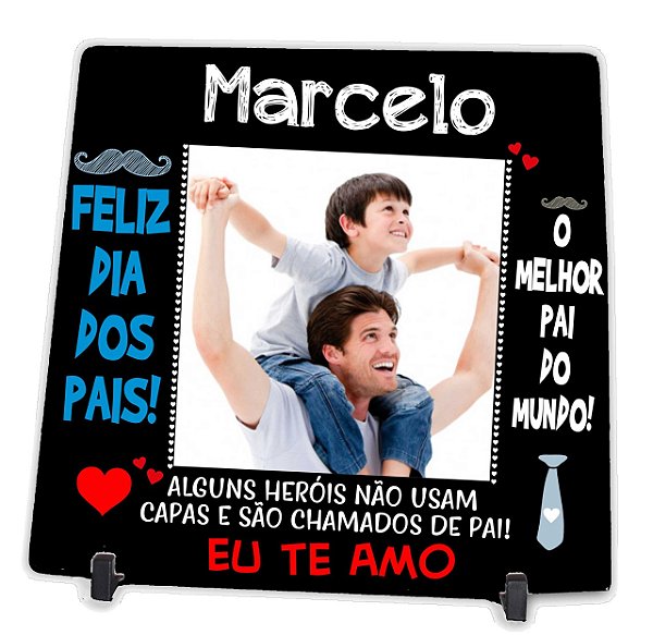 Azulejo Personalizado Feliz Dia Dos Pais Com Foto - Informe o Nome