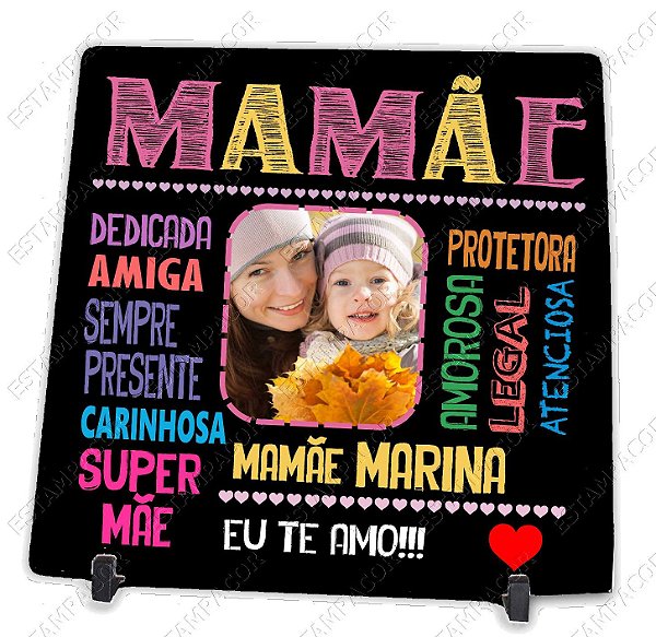 Azulejo Personalizado com Foto da Mamãe Presente Dia das Mães - Informe o Nome