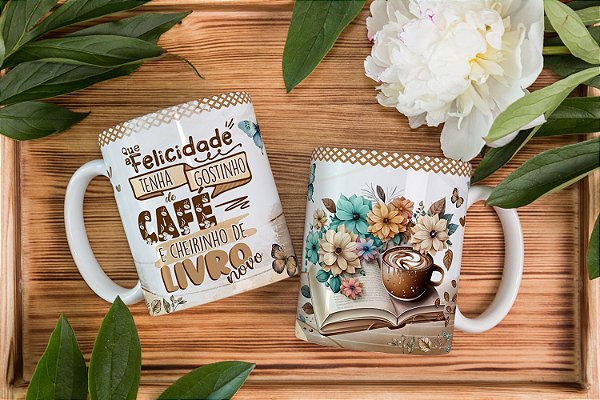 Caneca Personalizada Café e Livros