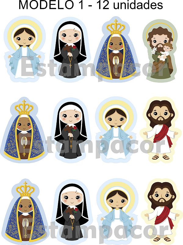 Recorte Personalizado em Tecido Para Chaveirinhos Almochaveiros Almofadas Religiosas - Escolha o Modelo