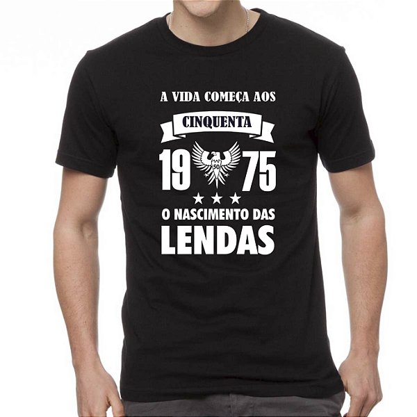 Camiseta Preta O Nascimento das Lendas - Informe o Ano e a Idade