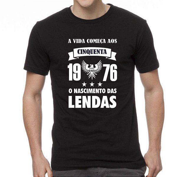 Camiseta Preta O Nascimento das Lendas - Informe o Ano e a Idade