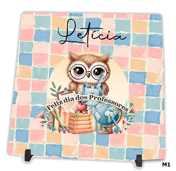 Azulejo Personalizado Para Professora Dia do Professor - Escolha o Modelo e Informe o Nome