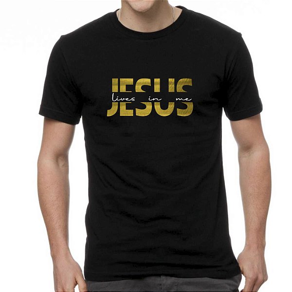 Camiseta Preta Jesus Lives In Me