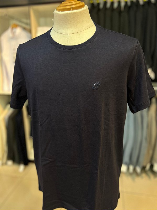 Camiseta Básica Algodão Pima Azul Marinho